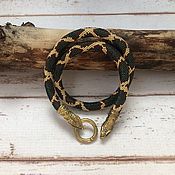 Украшения handmade. Livemaster - original item String of beads Green-brown snake. Handmade.