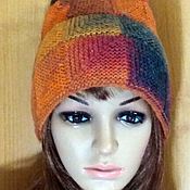Аксессуары handmade. Livemaster - original item Knitted double winter hat-cap pumpkin hat. Handmade.