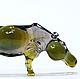 Decorative figurine made of colored glass Hippo Helmut To, Name souvenirs, Moscow,  Фото №1