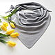 scarves: Knitted kerchief gray merino warm knitted scarf, Kerchiefs, Cheboksary,  Фото №1