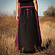 Long Linen Skirt with Applique «Universum». Skirts. mongolia. Online shopping on My Livemaster.  Фото №2