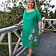 Платье льняное с росписью: Флора- Ирис. Платья. Ольга Бордюкова (olga-bordyukova). Интернет-магазин Ярмарка Мастеров.  Фото №2