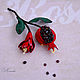 The Garnet brooch is made of leather with natural stones. Brooches. flowersstyle (flowersstyle). My Livemaster. Фото №6