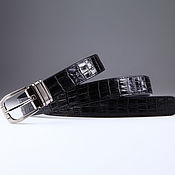 Аксессуары handmade. Livemaster - original item Genuine Crocodile leather women`s belt, width 2.5cm IMA3100B. Handmade.