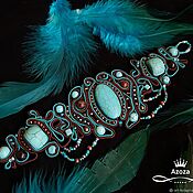 Украшения handmade. Livemaster - original item Soutache bracelet made of turquoise 