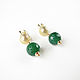 Earrings with green onyx, stud earrings with onyx, with stones. Earrings. Irina Moro. My Livemaster. Фото №4