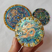 Сувениры и подарки handmade. Livemaster - original item A set of amber magnets with the Om sign. Handmade.