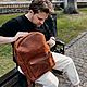 Рюкзак "Карл" из натуральной кожи коньячного цвета, Рюкзаки, Гатчина,  Фото №1