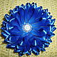 Elastic band for hair 'Blue flower' made of satin ribbons, Scrunchy, Engels,  Фото №1