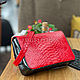 Python skin bag Black & Red. Classic Bag. exotiqpython. My Livemaster. Фото №5