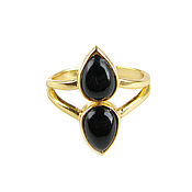 Украшения handmade. Livemaster - original item Black Onyx Ring, Onyx ring, Two stone ring. Handmade.