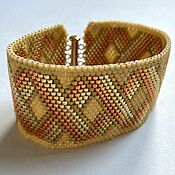 Украшения handmade. Livemaster - original item Cuff bracelet: Golden Spiral Peyote beads. Handmade.