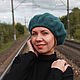 Woolen petrol blue-green. Berets. WoolenHatWithFlowers. Online shopping on My Livemaster.  Фото №2