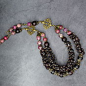 Украшения handmade. Livemaster - original item Vintage necklace made of natural garnet and variscite. Handmade.