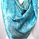 Order batik scarf 'turquoise'. OlgaPastukhovaArt. Livemaster. . Shawls1 Фото №3
