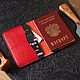 Passport cover made of red-blue leather. Passport cover. qualitas. Online shopping on My Livemaster.  Фото №2