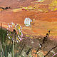 Картина Маслом Пейзаж с одуванчиками. Картина закат в поле. Картины. Картины Регины Куюковой. Ярмарка Мастеров.  Фото №6