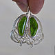 Classic earrings with chrome diopside Lace Spring, Earrings, Irkutsk,  Фото №1