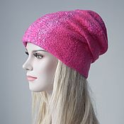 Аксессуары handmade. Livemaster - original item Felted women`s hat.Warm wool felted hat bini fuchsia. Handmade.