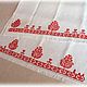 track on the table linen Russian style towel with embroidery white linen red embroidered hemstitch hand embroidered tablecloth napkins
