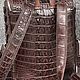 Рюкзак из рельефной части натуральной кожи крокодила, коричневый цвет. Рюкзаки. МАСТЕРСКАЯ  ЭКЗОТИКИ  SHOES&BAGS. Ярмарка Мастеров.  Фото №5