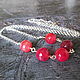 Necklace made of crimson chalcedony on a 925 sterling silver chain, Chain, Moscow,  Фото №1