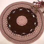 Для дома и интерьера handmade. Livemaster - original item Carpets for the home: round embossed cord rug openwork flower. Handmade.