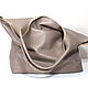 Leather string bag-bag made of leather - beige-T-shirt Bag Package, String bag, Moscow,  Фото №1