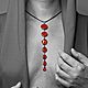 Красное колье (ожерелье-галстук) из глиттера и смолы, Колье, Пермь,  Фото №1