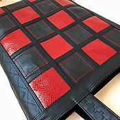 Сумки и аксессуары handmade. Livemaster - original item Women`s bag black red, shopper, patchwork, large bag, 352. Handmade.