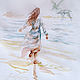 Watercolor diptych - painting watercolor painting with the sea, Pictures, Moscow,  Фото №1