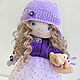 The doll-baby Natasha.Doll with gray eyes in a purple dress. Dolls. CountryKids - doll with a soul. Online shopping on My Livemaster.  Фото №2