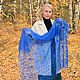 Shawls: Openwork down shawl-gossamer ' Magic ' blue. Shawls1. Down shop (TeploPuha34). My Livemaster. Фото №5