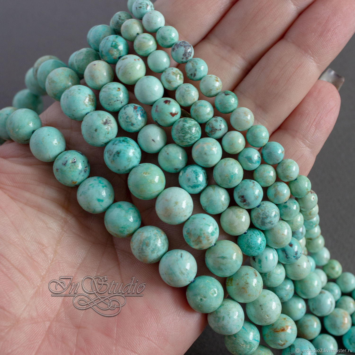 Бирюза натуральная Перу бусины 10 мм – купить на Ярмарке Мастеров ...