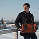 Мужская сумка "StyleMen" из натуральной кожи, Деловая сумка. Мужская сумка. Sharky Friends. Интернет-магазин Ярмарка Мастеров.  Фото №2