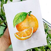 Картины и панно handmade. Livemaster - original item Pictures: Watercolor Orange. Handmade.