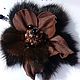 A brooch made from fur and leather. Brooches. vjazanie-meh. My Livemaster. Фото №4