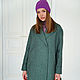 Oversize wool coat Malachite wool demi-season green short. Coats. mozaika-rus. My Livemaster. Фото №4
