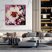 Картины и панно handmade. Livemaster - original item Abstraction in cherry shades. Burgundy oil abstraction.. Handmade.
