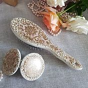 Сувениры и подарки handmade. Livemaster - original item combs: Gift set brush with a natural bristle brush and a mirror.. Handmade.