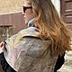Платок шелковый с экопринтом «Разноцветье». Косынки. HELEN BRY Авторская женская одежда. Интернет-магазин Ярмарка Мастеров.  Фото №2