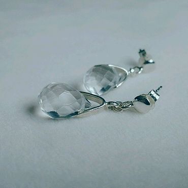 ручной работы. Ярмарка Мастеров - ручная работа Серебряные серьги с горным хрусталем. Handmade.