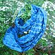 Scarf flaxen 'Water surface' striped Indigo blue and white. Scarves. Artinflat - natural dyeing. My Livemaster. Фото №4