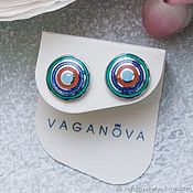 Украшения handmade. Livemaster - original item Earrings "Circles" (silver, enamel). Handmade.