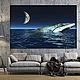Картины 3D Реалистичная картина Океан и Кит маслом на холсте в спальню. Картины. Sвободное творчество Картины. Ярмарка Мастеров.  Фото №5