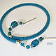 An open necklace made of natural apatite and Czech beads is blue. Necklace. gershman. My Livemaster. Фото №6
