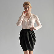 Одежда handmade. Livemaster - original item The Tulip skirt black stripe. Handmade.