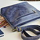 Order Leather women's bag (blue pull-up). J.P.-Handmade Designer Bags. Livemaster. . Crossbody bag Фото №3