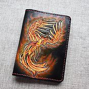 Канцелярские товары handmade. Livemaster - original item Cover for documents with embossed Phoenix. Handmade.