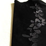 Одежда handmade. Livemaster - original item Skirt made of suede with leather flowers. Handmade.